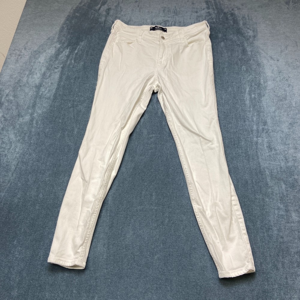 Hollister High Rise Super Skinny Jeans Womens 10R White Soft Stretch Light Wash